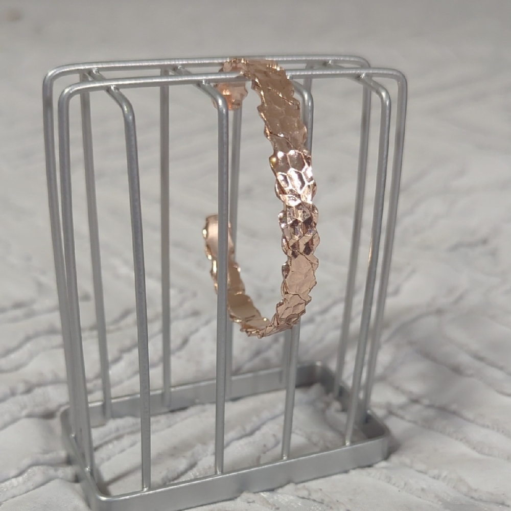 Textured Rose Gold Bangle Bracelet